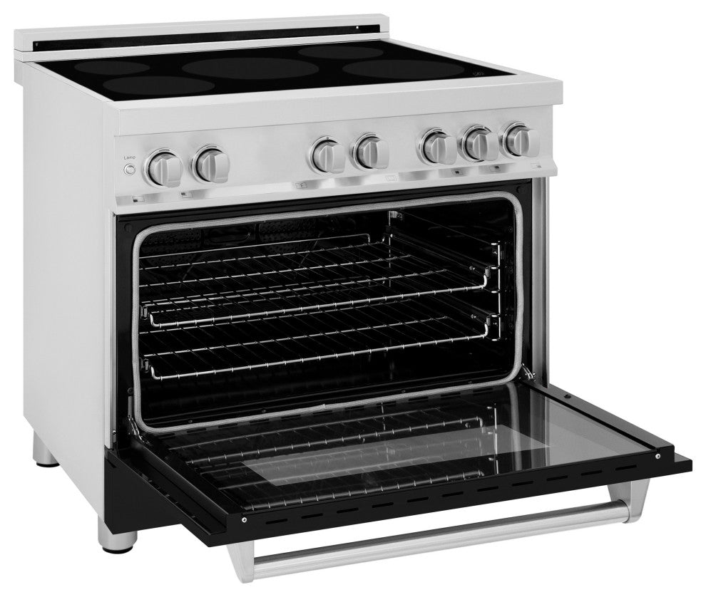 ZLINE 36 Induction Range, Stainless Steel With a Black Matte Door RAIND-BLM-36