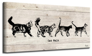 Ready2HangArt 'Cat Walk' Wrapped Canvas Pet Wall Art, 8"x16"