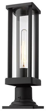 Glenwood One Light Outdoor Pier Mount, Black