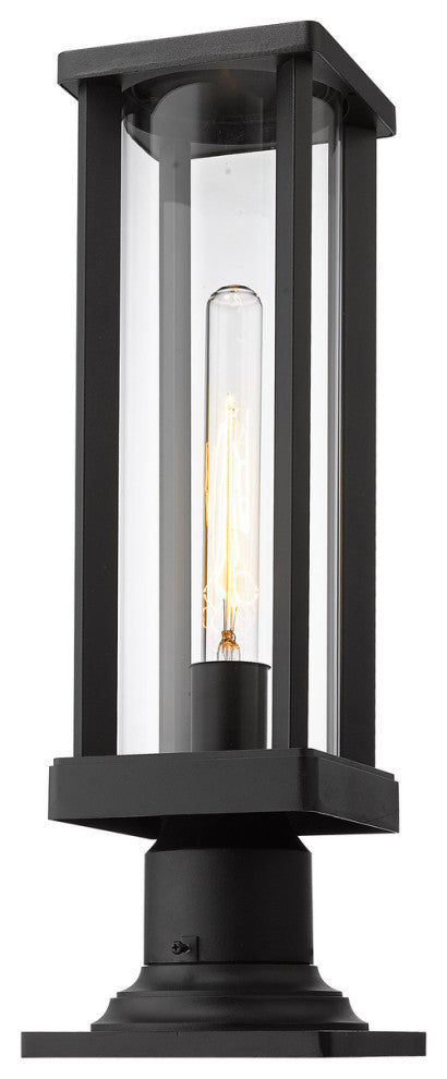 Glenwood One Light Outdoor Pier Mount, Black