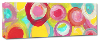 'Colorful Sun Circles Panoramic 1' Canvas Art, 32x10