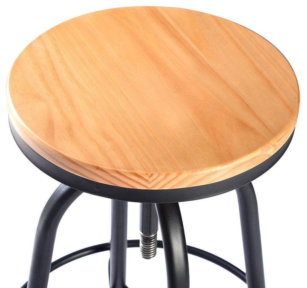 Adjustable Swivel Industrial Metal Design Vintage Bar Stool