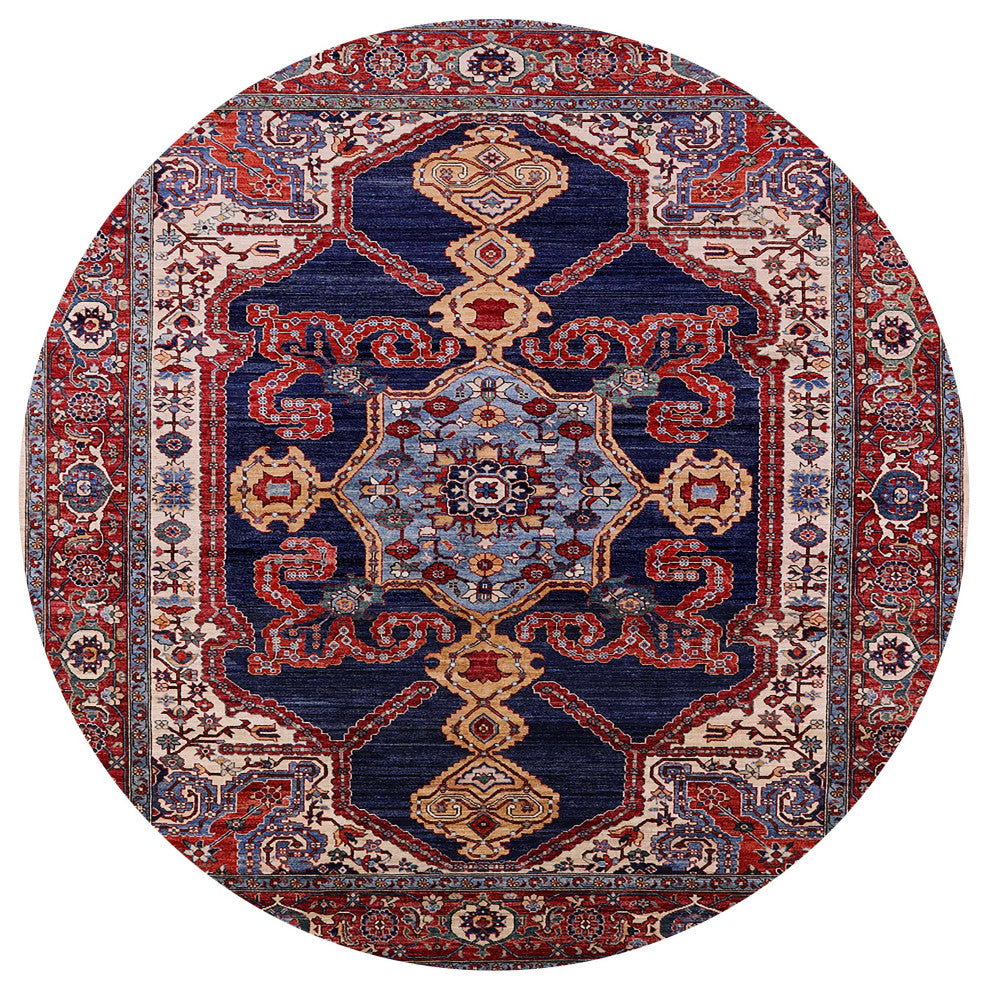 Ahgly Company Indoor Round Mid-Century Modern Area Rugs, 7' Round