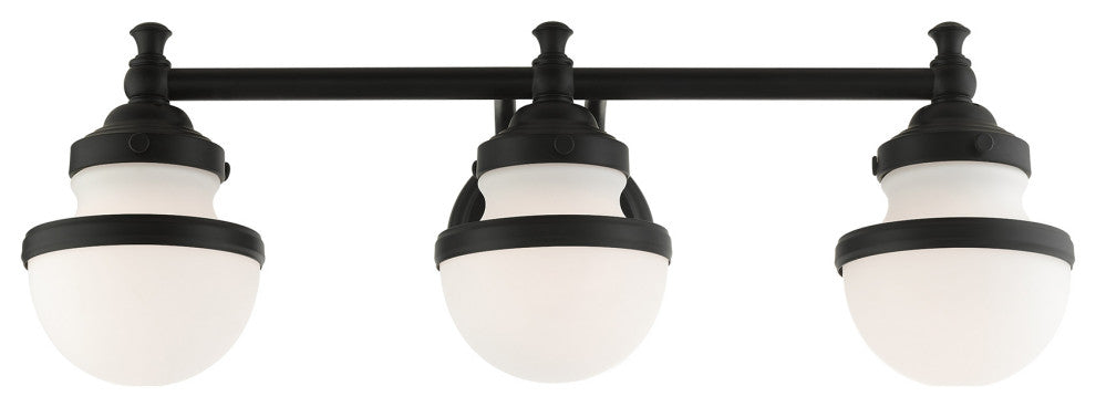 Livex Lighting Oldwick 3 Light Black Vanity Sconce