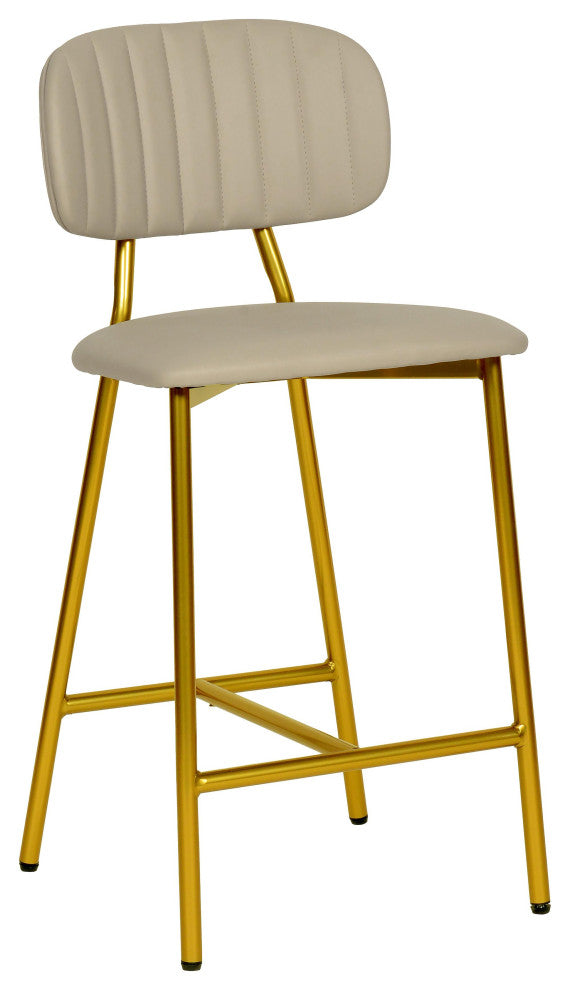 Ariana Nude Vegan Leather Counter Stool, Set of 2