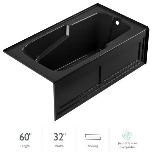 Jacuzzi CTS6032 BRX XXX 60" x 32" Cetra Three Wall Alcove Soaking - Black