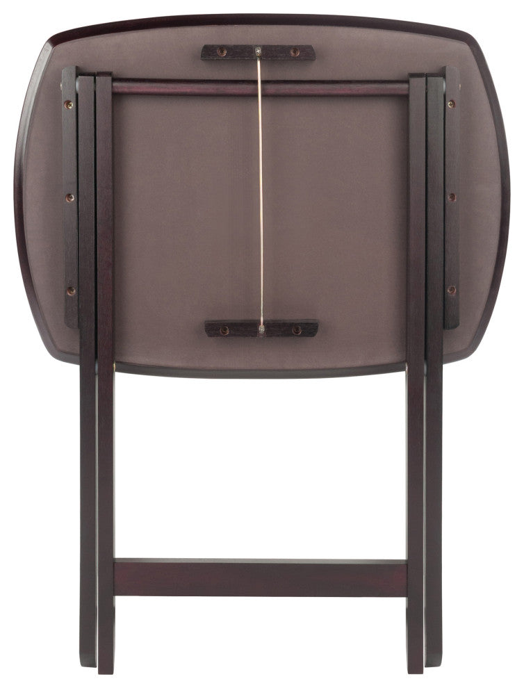 Chandler 4-Pc Single Snack Tables, Curved Oversize Top, Espresso