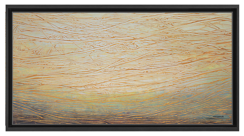 Gold Currents Framed Canvas Wall Art by Norman Wyatt Jr., 40"x20"