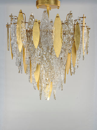 Maxim 32320CLCMP Majestic 10 Light 24"W Semi-Flush Waterfall - Gold Leaf