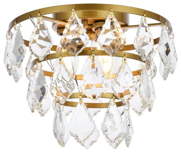 Evan 10" Flush Mount, Brass