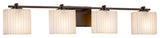 Porcelina Era 4-Light Bath Bar, Rectangle, Bronze, Pleats, LED