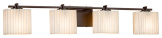 Porcelina Era 4-Light Bath Bar, Rectangle, Bronze, Pleats, LED