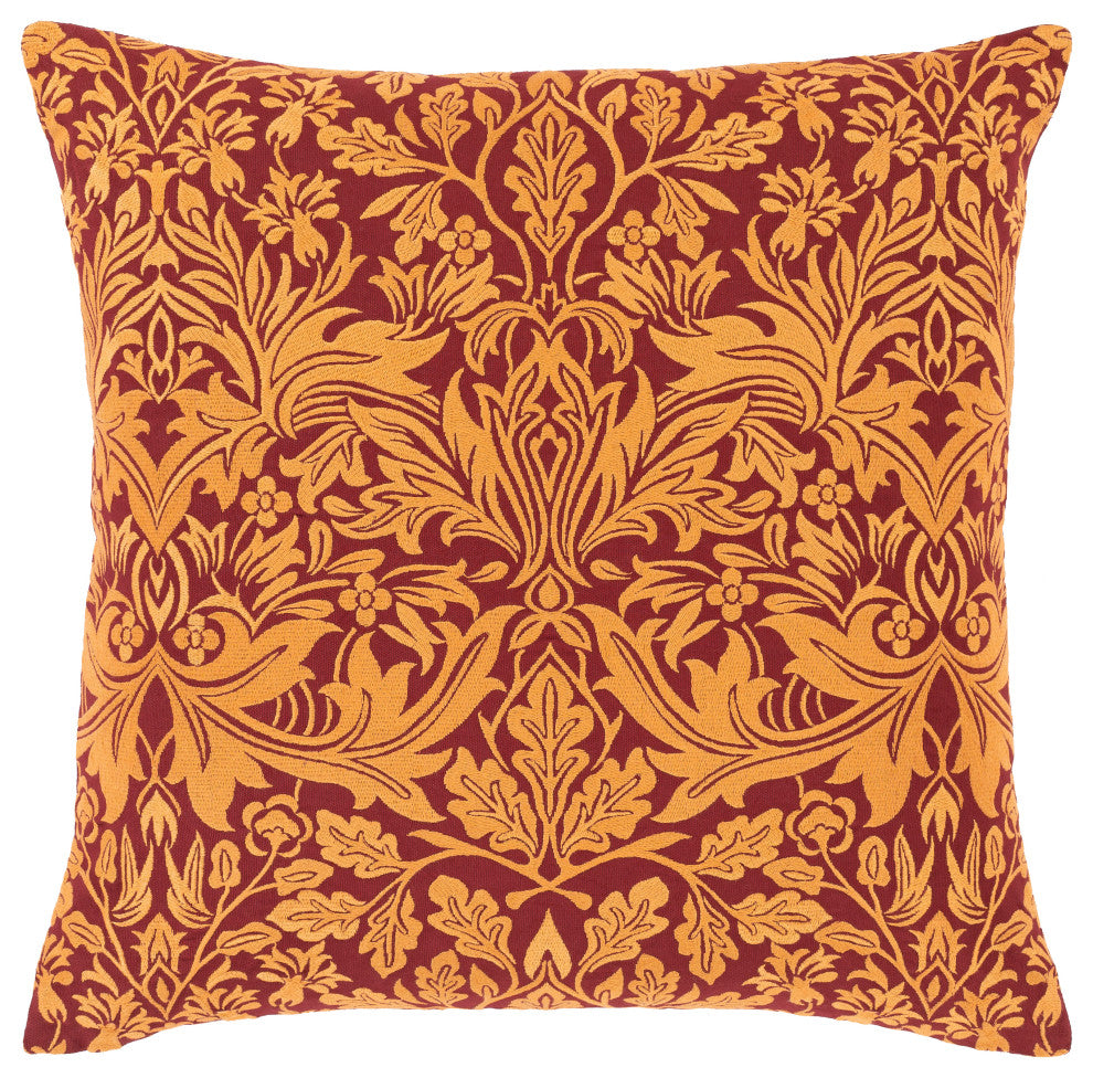 Surya Shelter Burgundy Pillow Shell With Polyester Insert 22"H X 22"W