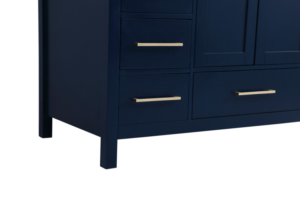 Iris 48" Single Bathroom Vanity, Blue With Backsplash