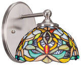 Capri 1-Light Wall Sconce, Brushed Nickel/Kaleidoscope Art