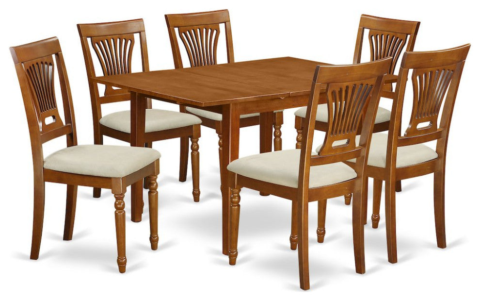 Mlpl7-Sbr-C, 7-Piece Kitchen Dinette Set, Kitchen Table and 6 Kitchen Chairs
