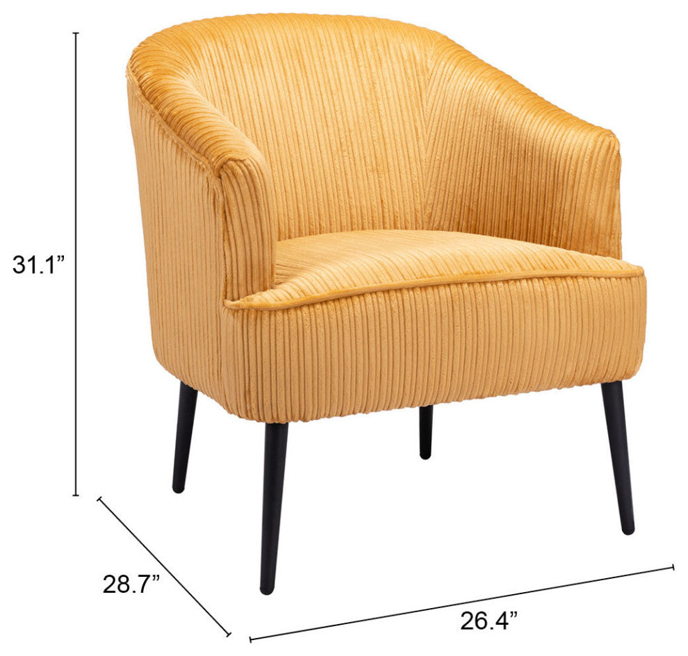 Accent Chair, Steel Metal, Fabric, Yellow, Black, Lounge Cafe Lobby Hospitality