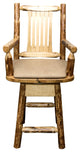 Glacier Country Counter Height Swivel Captain''s Barstool, Buckskin Upholstery