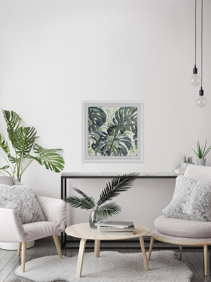 "Watercolor Leaf" Framed Painting Print, 24"x24"