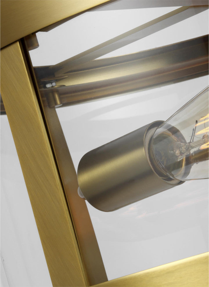 Harrow Medium Semi-Flush Mount, Burnished Brass