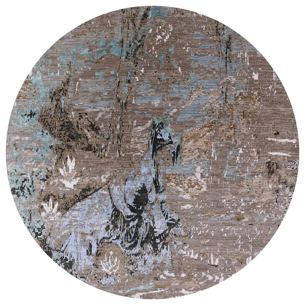 Ahgly Company Indoor Round Mid-Century Modern Area Rugs, 4' Round