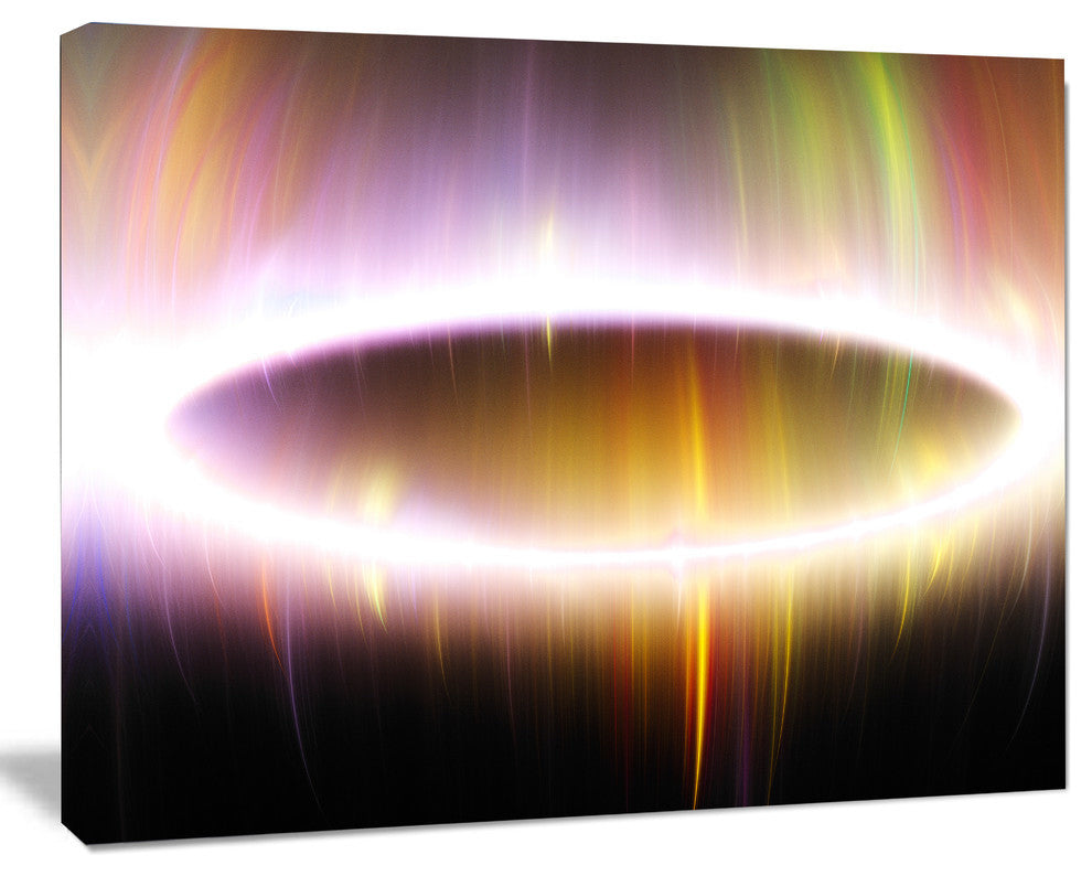 Large Oval of Northern Lights, Abstract Art on Canvas, 40x30