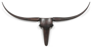Treutlen Lanier Handcrafted Aluminum Bull Wall Decor, 48 W X 4 D X 24 H