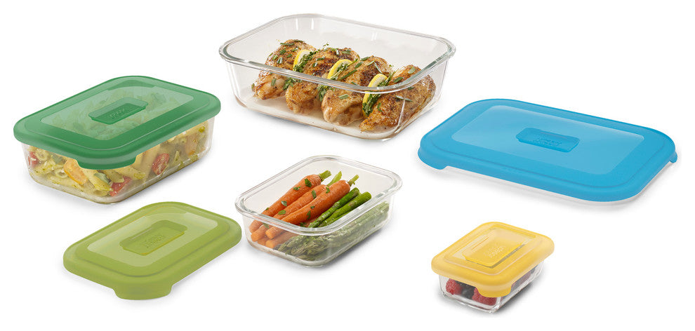Joseph Joseph Glass 8 Piece Nest Food Storage Container Set