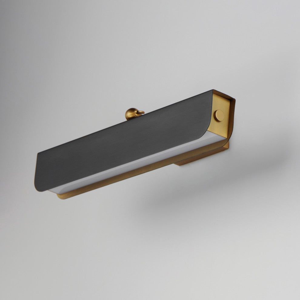 Maxim 10711 Miles 7" Tall LED Bathroom Sconce - 3000K - Black / Natural Aged