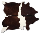 Natural Kobe Cowhide Rug, 6'x7', Chocolate and White