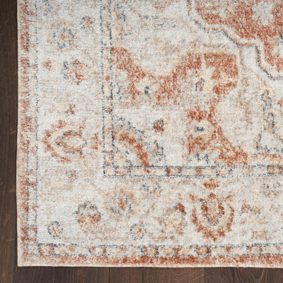 Nourison Astra Machine Washable 2' x 4' Gold Multicolor   Area Rug