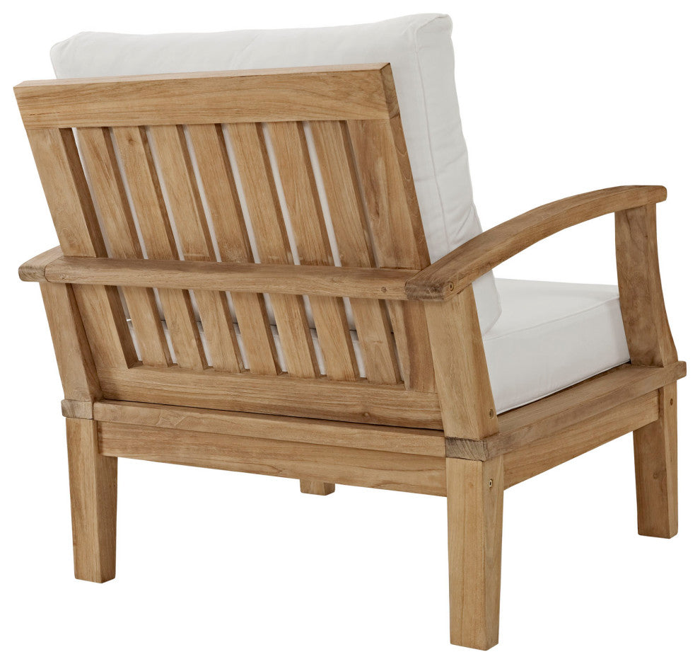 Marina 2 Piece Outdoor Patio Teak Set, Natural White