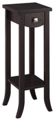 Pemberly Row Modern Prism Tall Plant Stand in Espresso Wood Finish