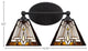 Capri 2-Light Bath Bar, Matte Black/Square Tahoe Art