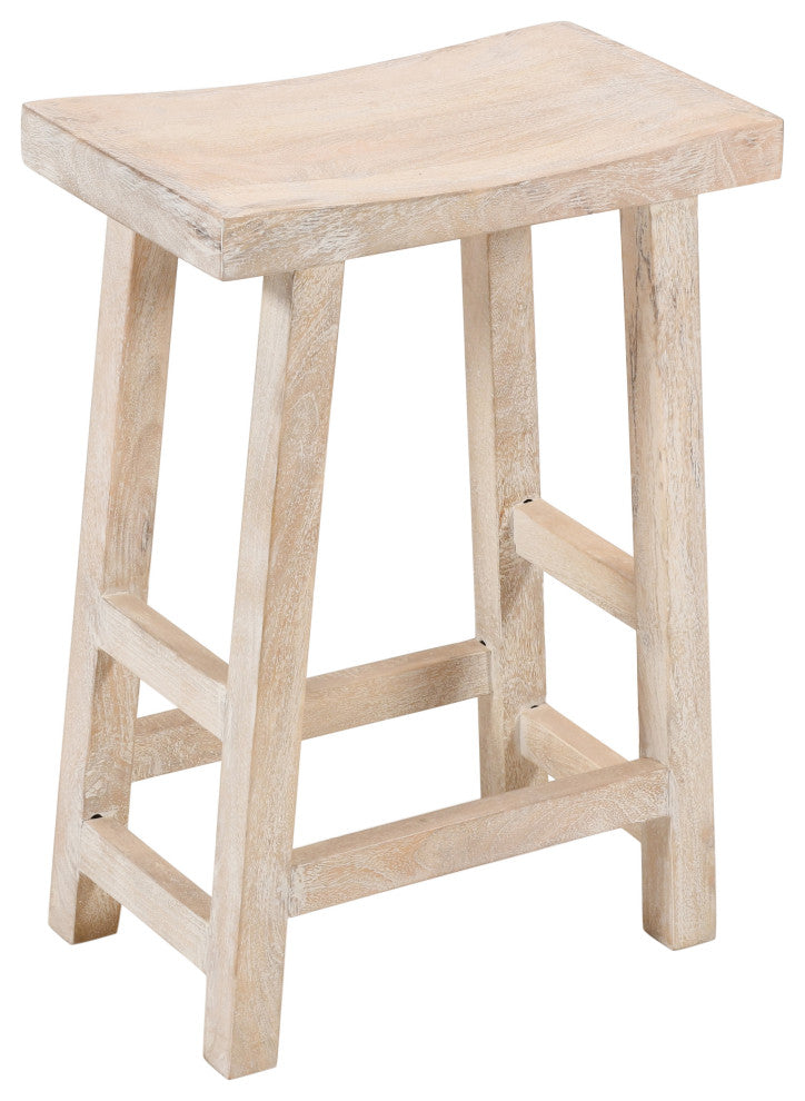 Montez 4-Piece Solid Wood Bar Table and Stools Set, Brushed White Finish
