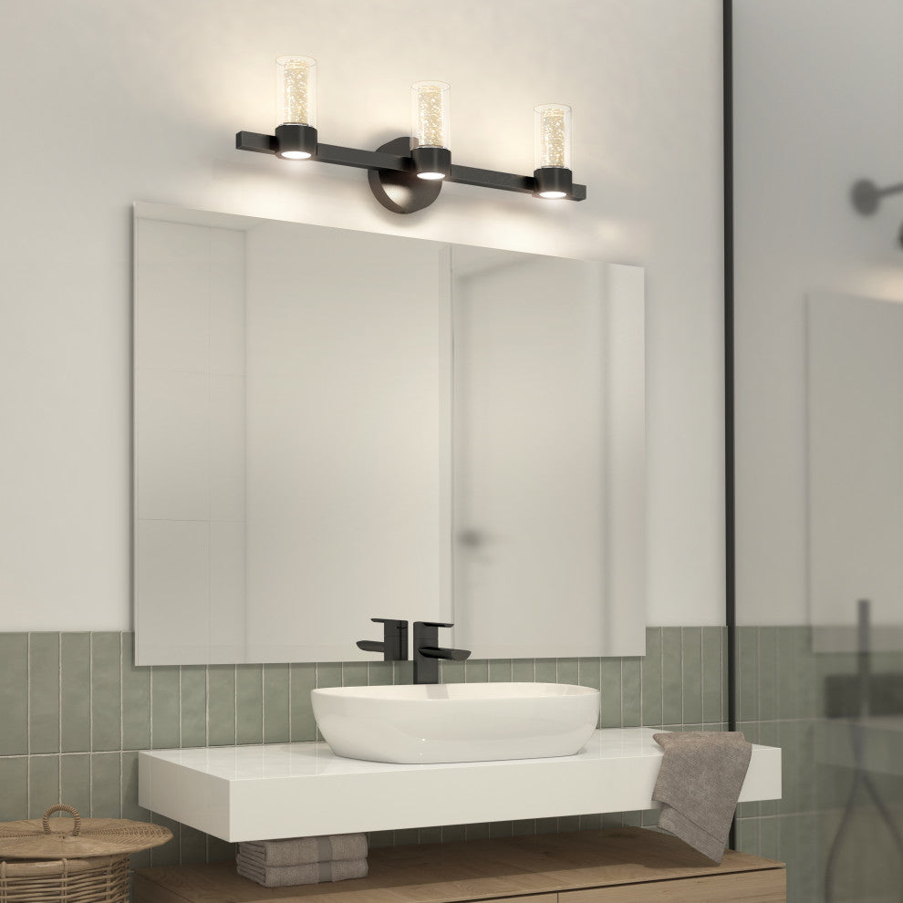 Artika Novello 3-Light Bathroom Vanity Wall Light, Black