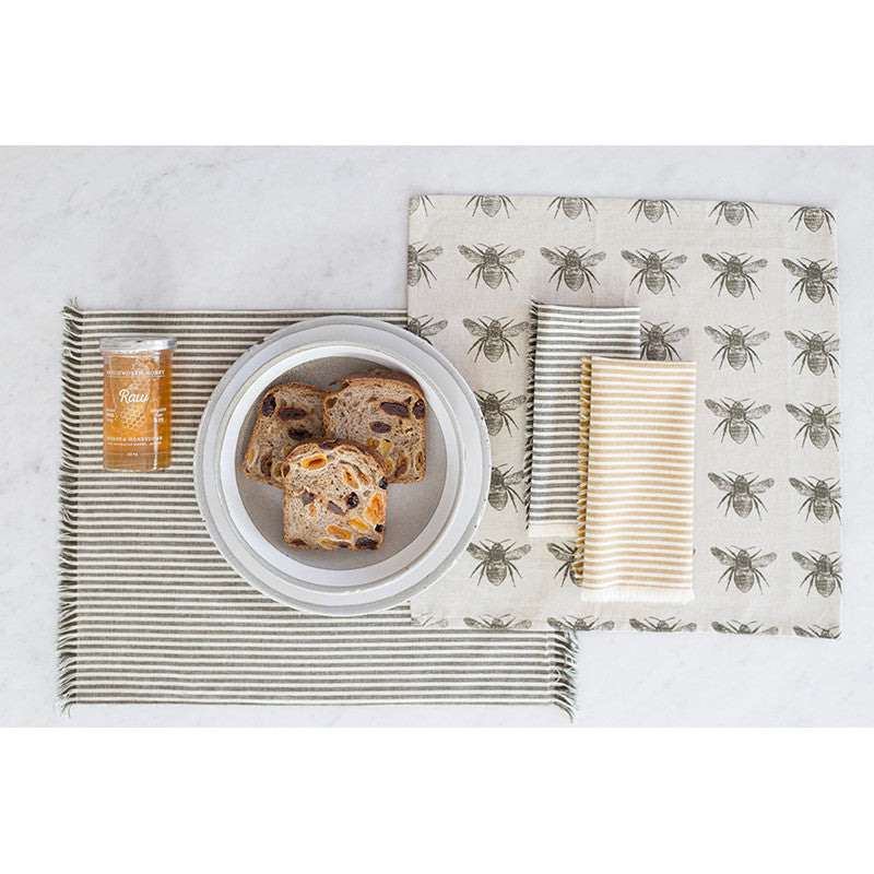 Set of Eight Dark Green Bumble Bee Napkins