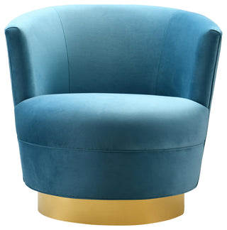 TOV Furniture Noah Lake Blue Swivel Chair