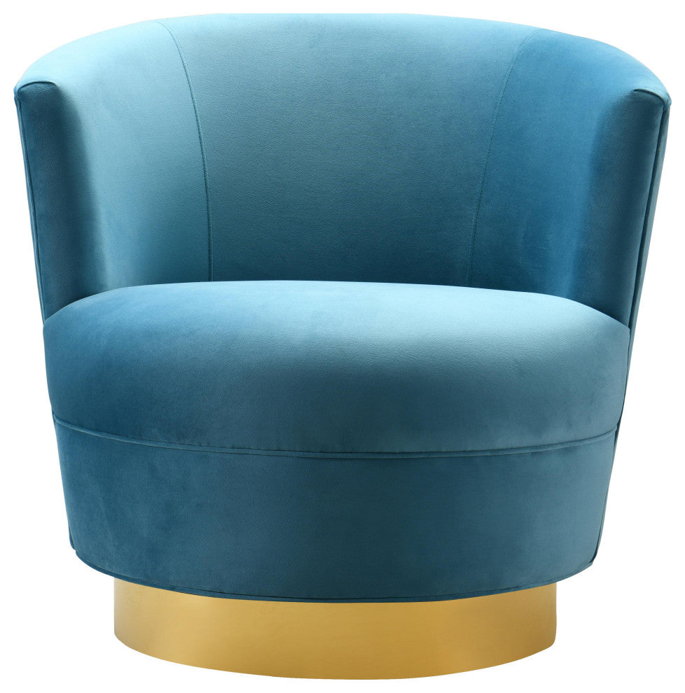 TOV Furniture Noah Lake Blue Swivel Chair