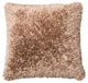 100% Polyester Double-Sided Ribbon Shag Decorative Throw Pillow by Loloi, Tan, D