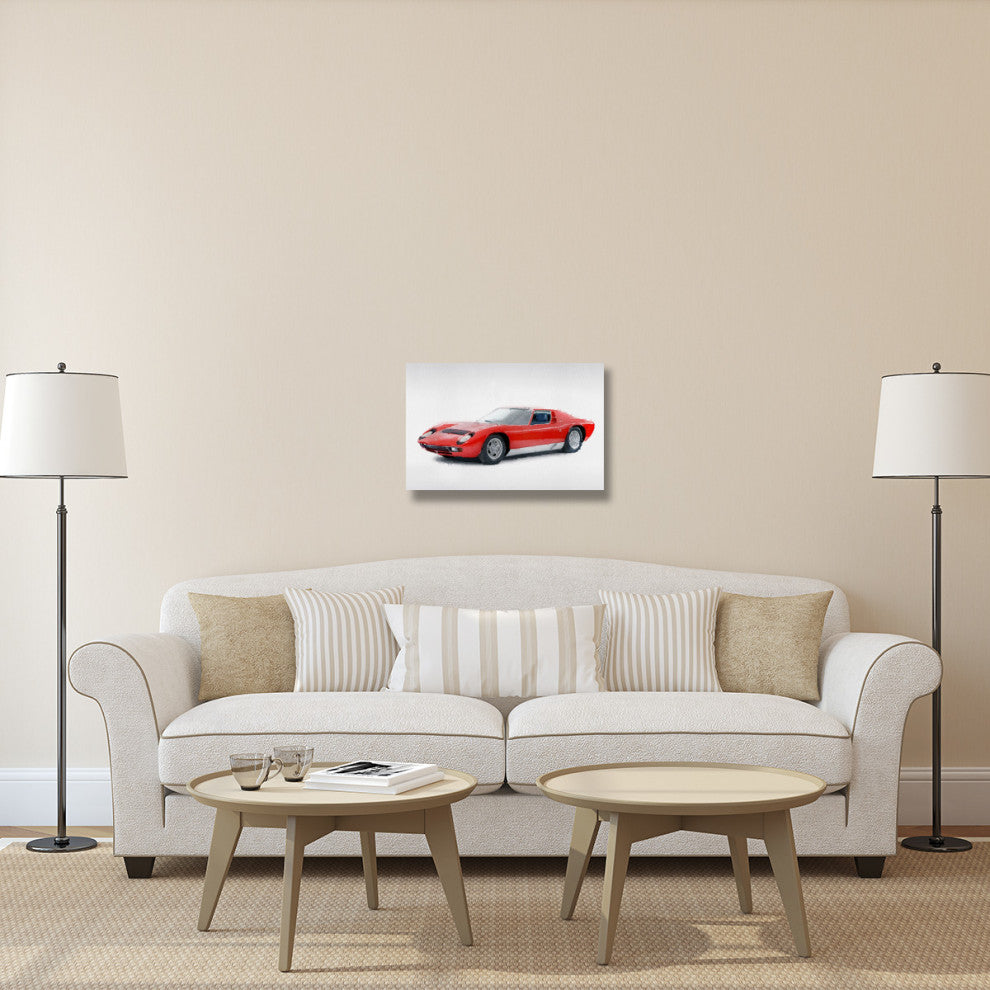 "1969 Lamborghini Miura P400 S Watercolor" Fine Art Print