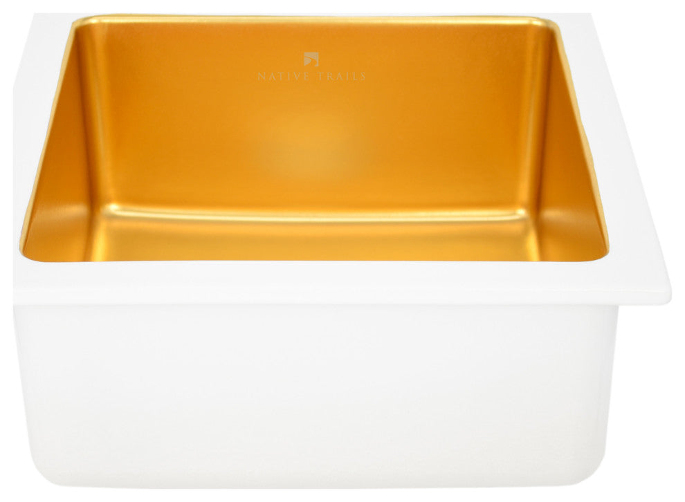 Reveler Bar and Prep Sink, 24k Matte Gold