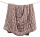 Ruched Rabbit Double-Sided Faux Fur Throw Blanket, Blush, 50"x80"