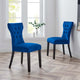 Side Dining Chair, Set of 2, Blue Navy, Velvet, Modern, Cafe Bistro Hospitality