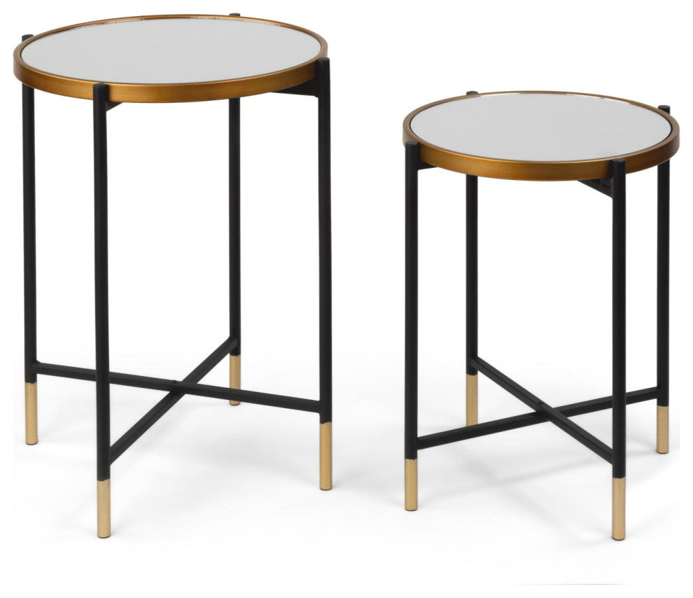 Mirror Side Tables Set of 2