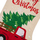 Set of 2 Embroidered Linen Christmas Decoration, Stocking