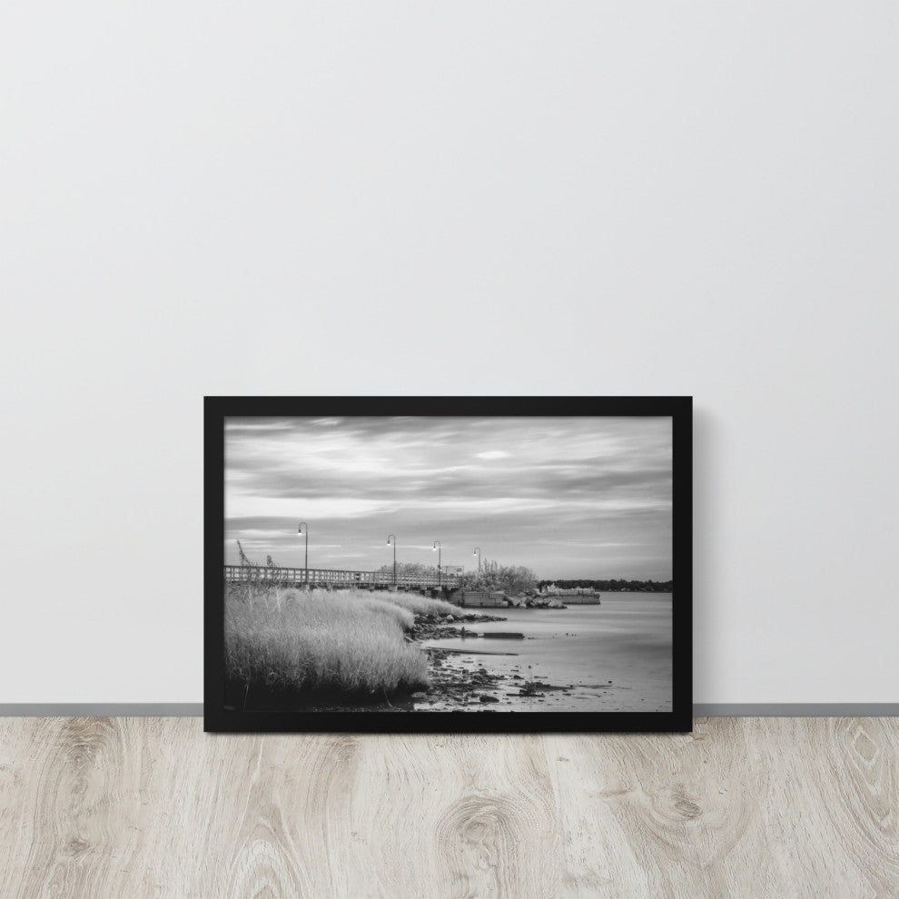 Historic New Castle 2 Coastal Landscape Framed Photo Paper Wall Art Prints, Black, 12" X 18"