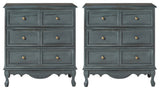 32" Tall 3-Drawer Nightstand Set of 2, Blue