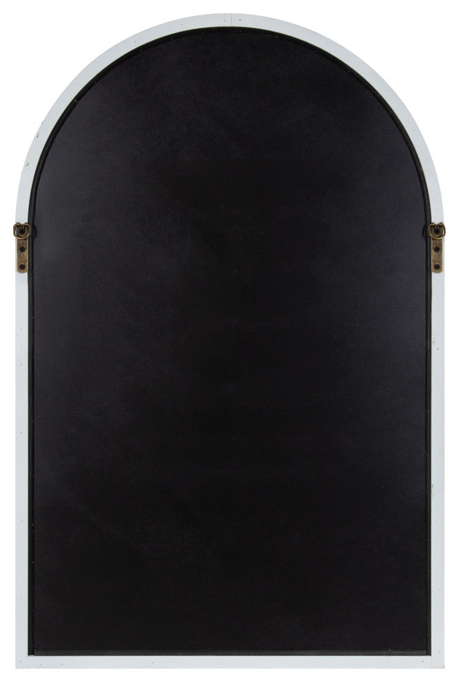 Hogan Arch Windowpane Framed Wall Mirror, White 24x36