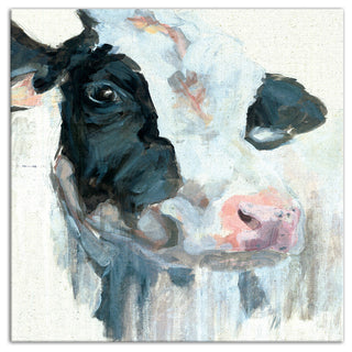 Curious Painted Dairy Cow 20x20 Canvas Wall Art